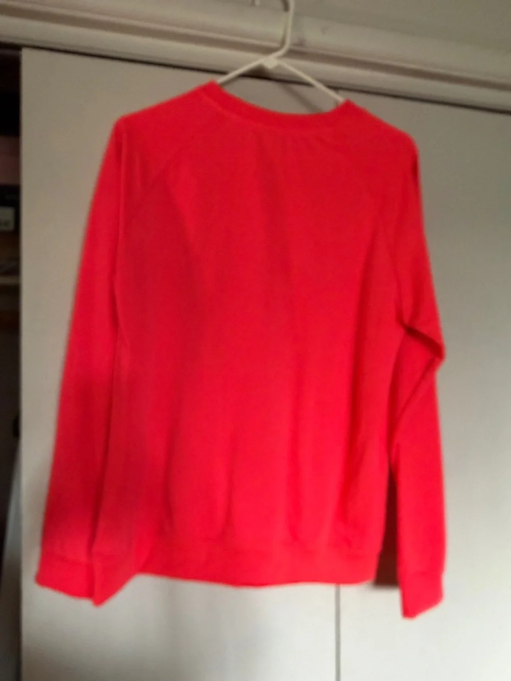 adidas Neon Pink Trefoil Pullover Sweatshirt - Picture 3 of 3